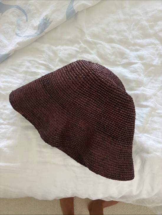 Madewell Accessories - Madewell Dark Brown Woven Bucket Hat